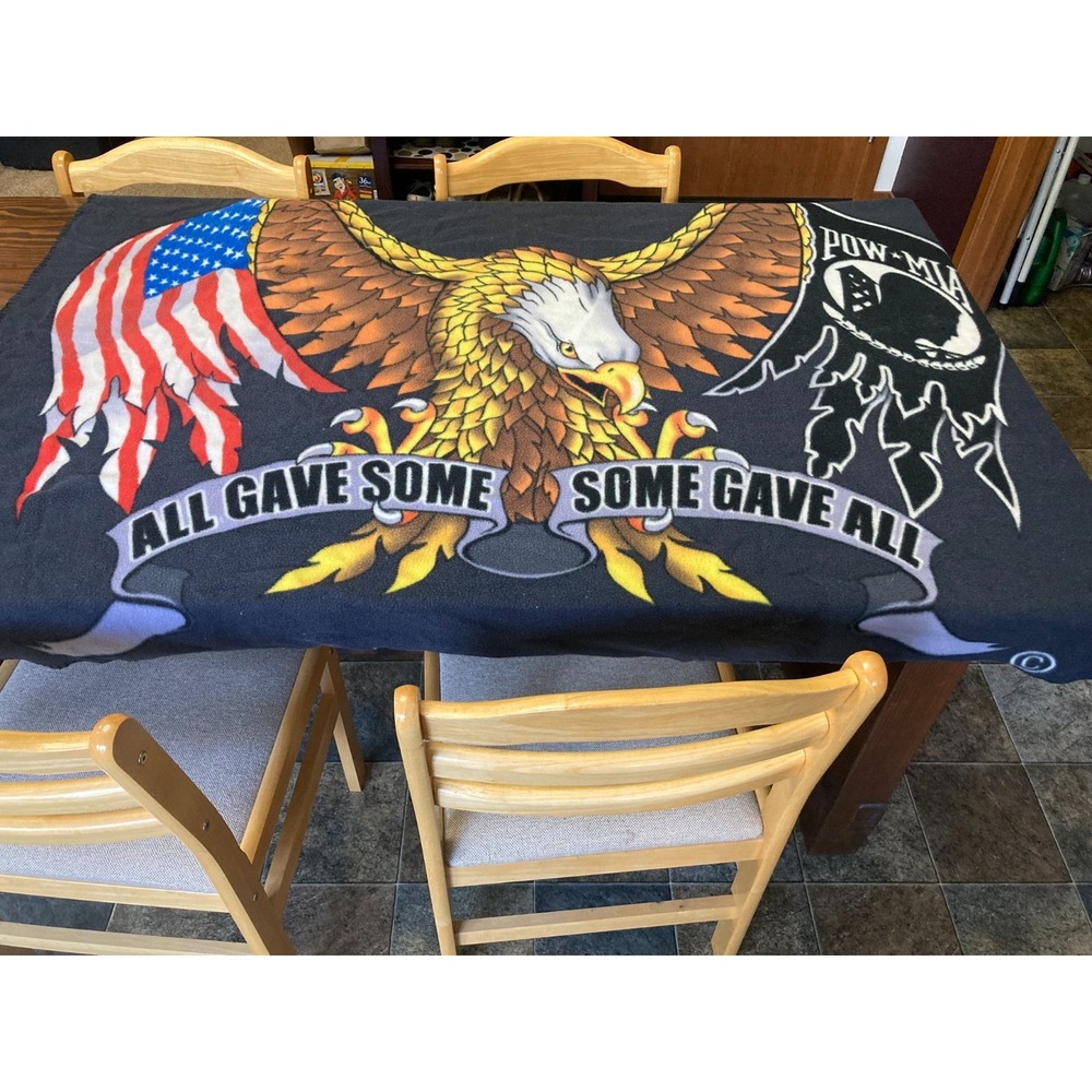POW MIA All Gave Some Some Gave All‎ Eagle USA Flag Multi Color Blanket Soft